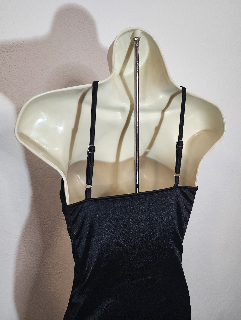 Dress Bodycon Satin Plunge Halter Mini Black Size S - Picture 9 of 11